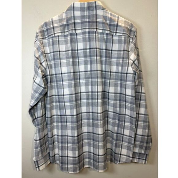 Theory Men's Ivory Size Large Multi Irving Medium Plaid Woven Button Up Shirt - Picture 3 of 7